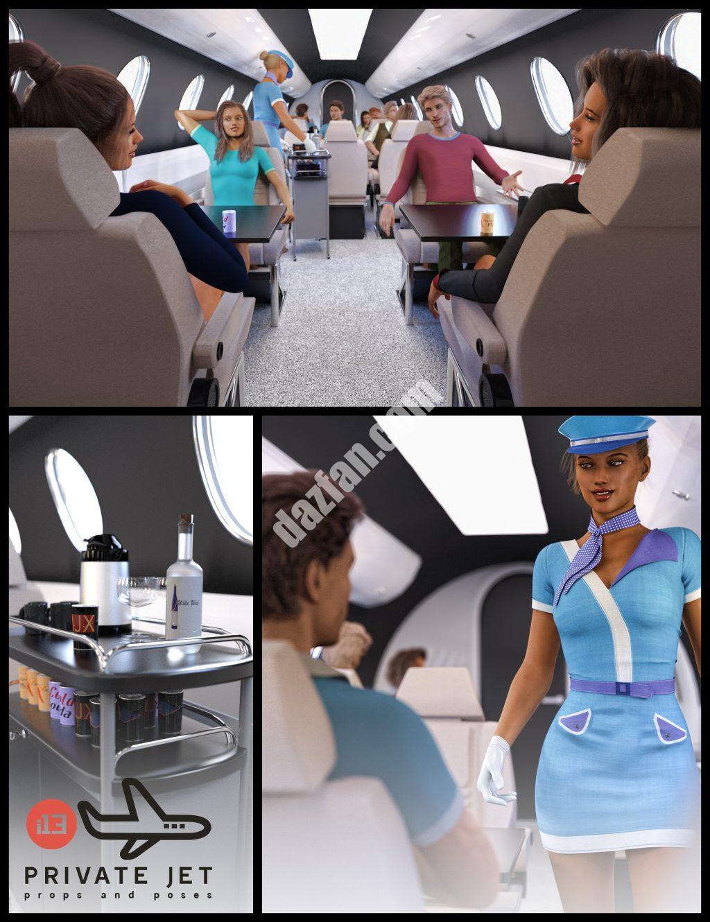 [daz场景] i13私人飞机和姿势-DAZ爱好者