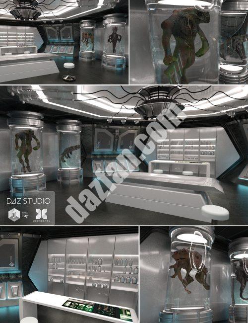 [daz场景] 太空船实验室-DAZ爱好者
