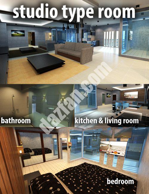 [daz场景] 工作室类型房间-DAZ爱好者