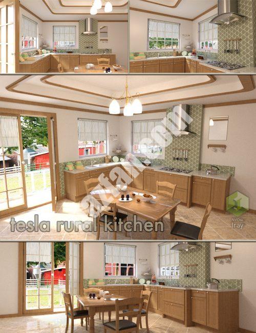[daz场景] 特斯拉农村厨房-DAZ爱好者