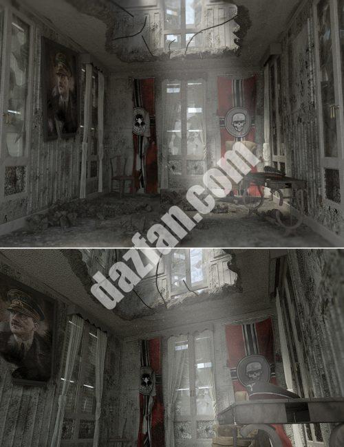 [daz场景] 作战室废墟-DAZ爱好者