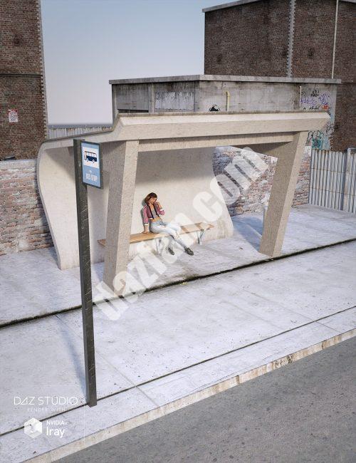 [daz场景] 公车候车亭-DAZ爱好者