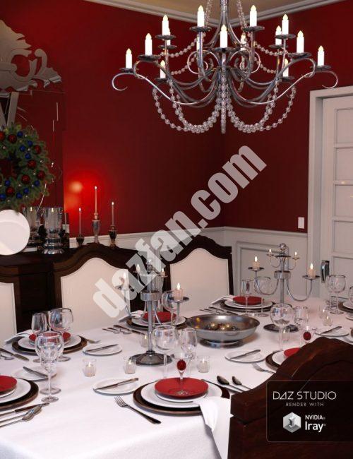 [daz场景] 圣诞晚餐-DAZ爱好者