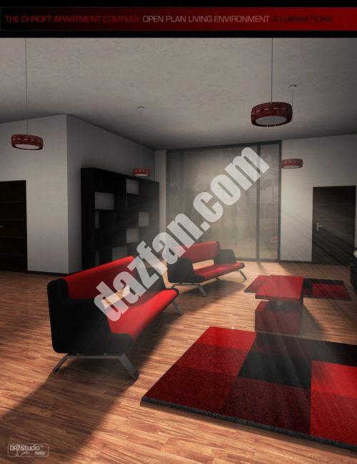 [daz场景] 克罗夫特公寓照明套件-DAZ爱好者