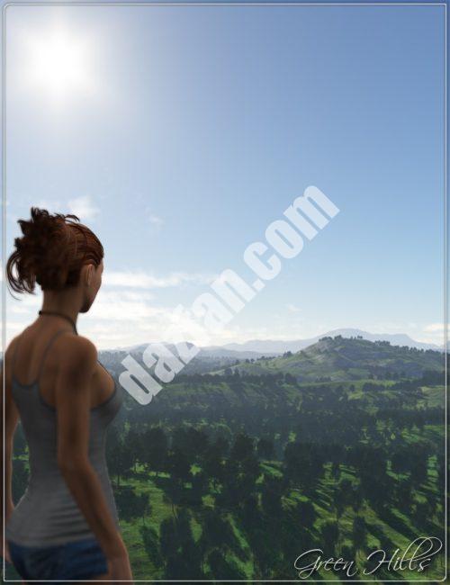 [daz场景] 绿山，天空穹顶和HDRI-DAZ爱好者