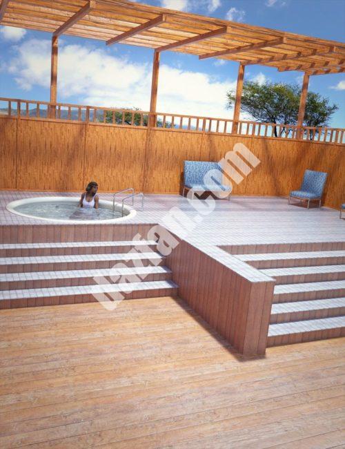 [daz场景] 极可意水流按摩浴缸甲板-DAZ爱好者