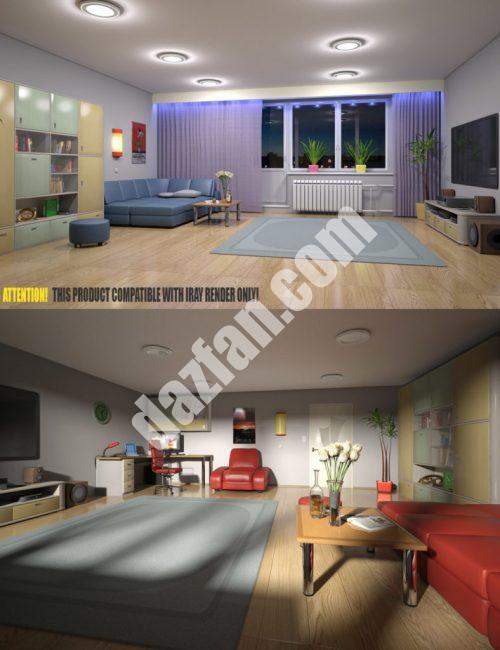 [daz场景] Daz工作室的客厅-DAZ爱好者