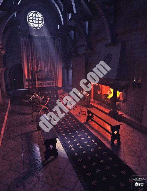 [daz场景] 中世纪的宝座室-DAZ爱好者