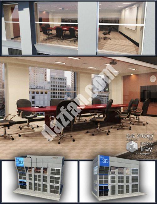 [daz场景] 办公大楼和会议室项目-DAZ爱好者