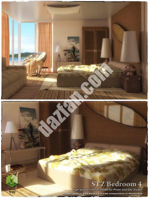 [daz场景] STZ卧室4-DAZ爱好者