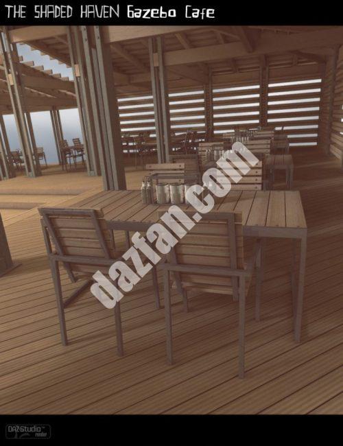 [daz场景] 阴凉的天堂凉亭咖啡馆-DAZ爱好者