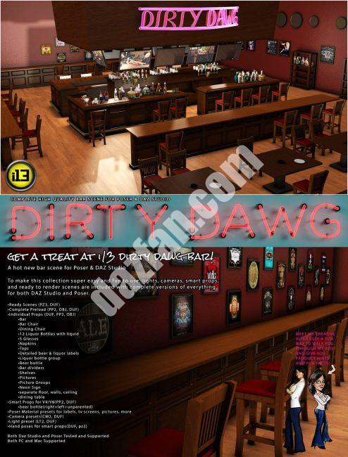 [daz场景] i13 Dirty Dawg酒吧-DAZ爱好者