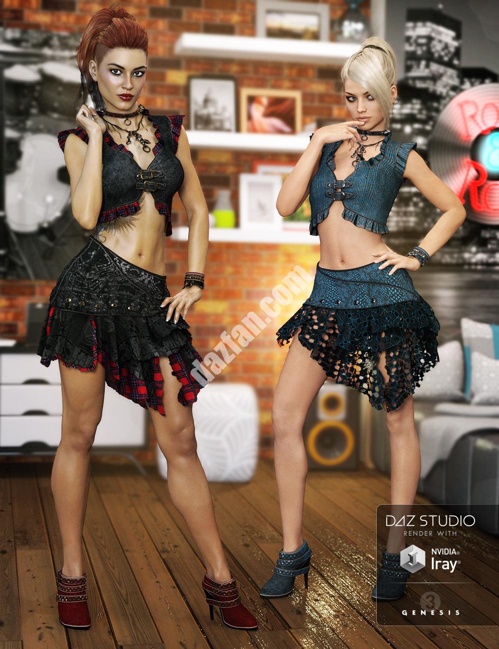 [daz服装] 摇滚服装纹理G3-DAZ爱好者