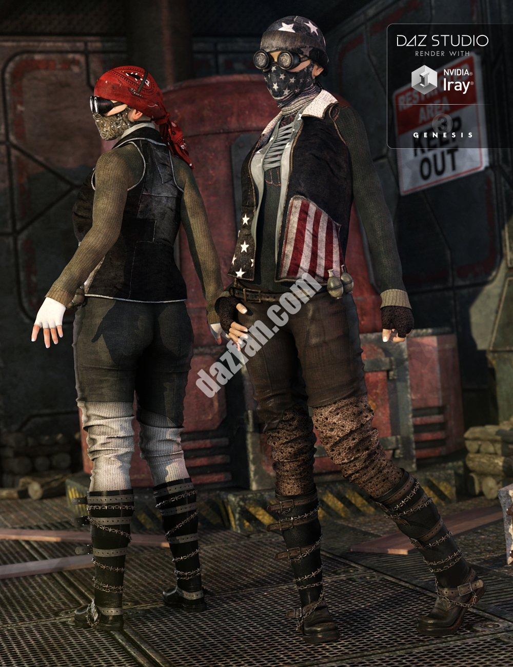 [daz服装] 粗糙的骑手装备纹理G3-DAZ爱好者