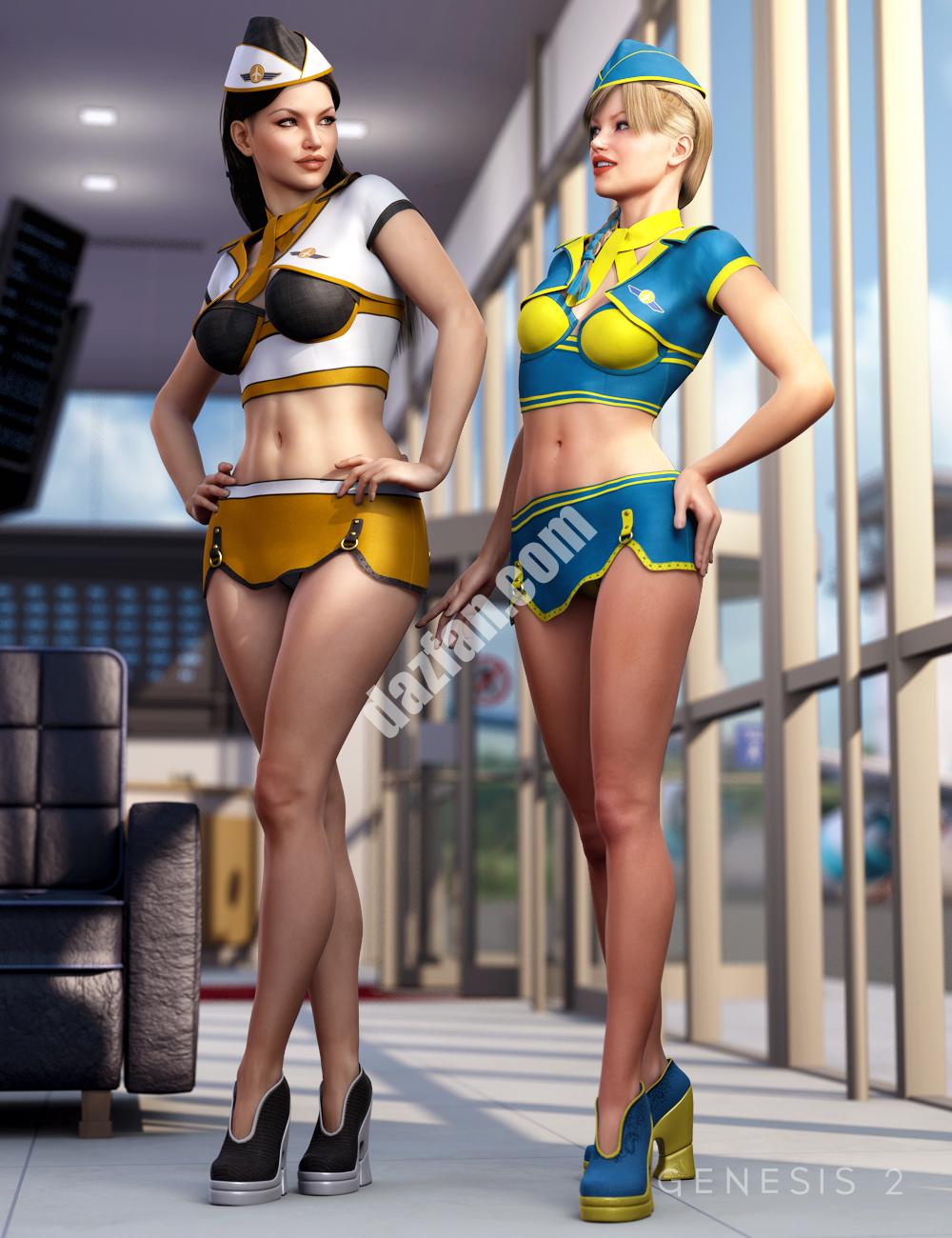 [daz服装] 性感的空姐纹理创世纪3-DAZ爱好者