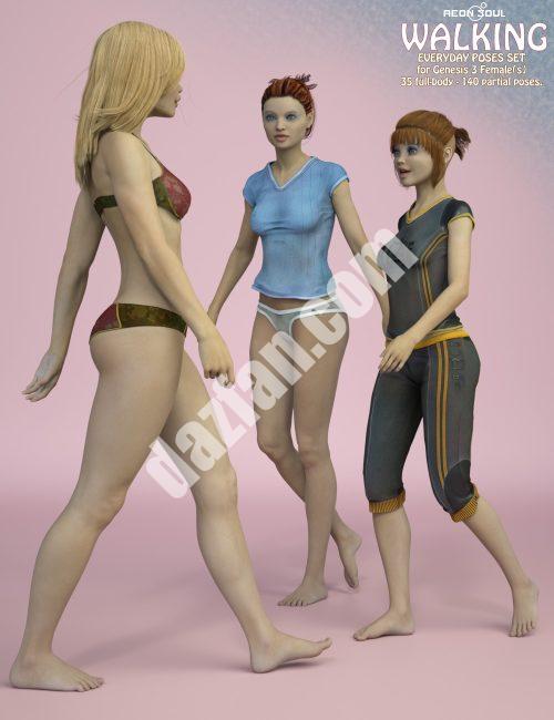 [daz姿势] 创世纪3女性日常行走姿势-DAZ爱好者