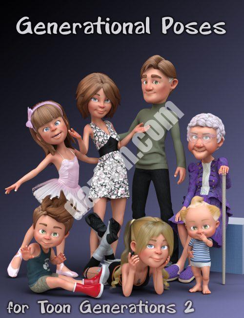 [daz姿势] 《卡通世代2》中的世代姿态-DAZ爱好者