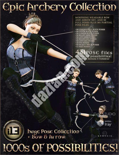 [daz姿势] i13 史诗级射箭收藏系列-DAZ爱好者