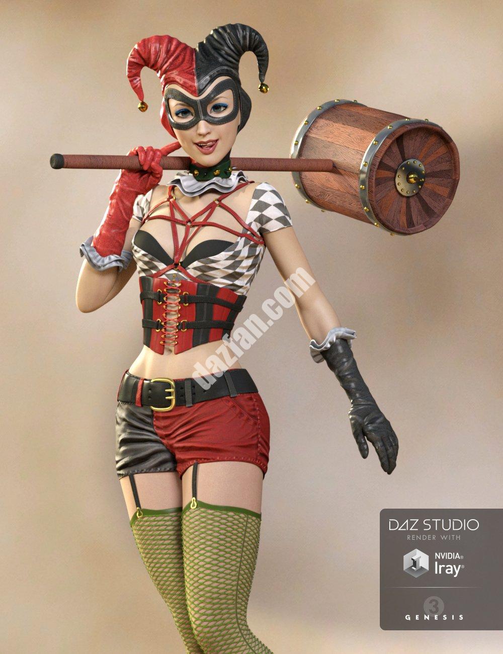 [daz服装] Lady Jester《创世纪3》女性套装-DAZ爱好者