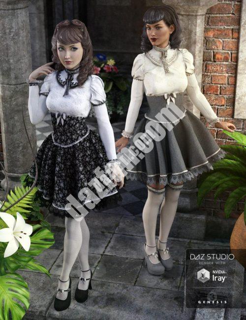 [daz服装] 哥特式洛丽塔服装纹理-DAZ爱好者