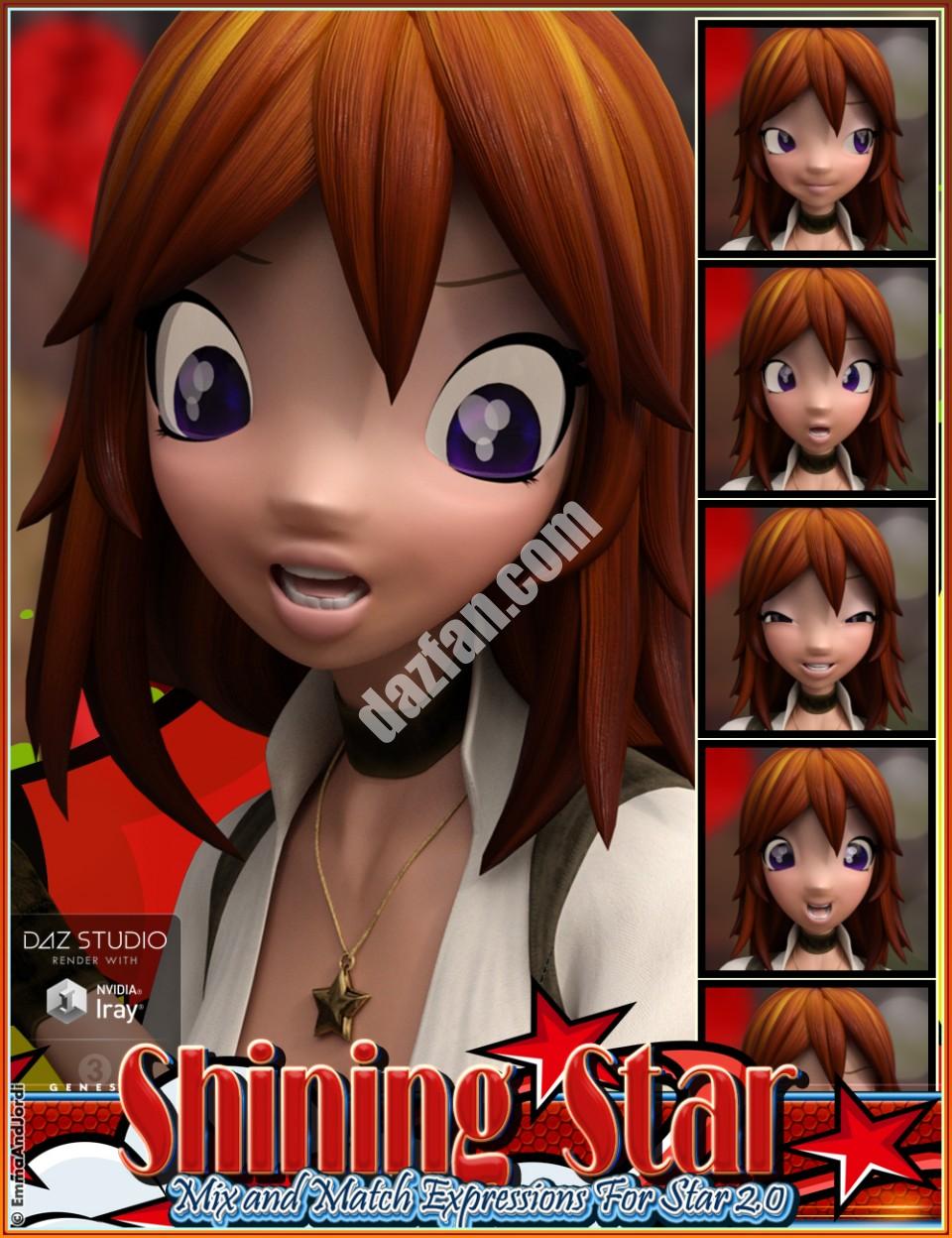 [daz姿势] 闪亮的明星混合和匹配表达式的明星2.0-DAZ爱好者