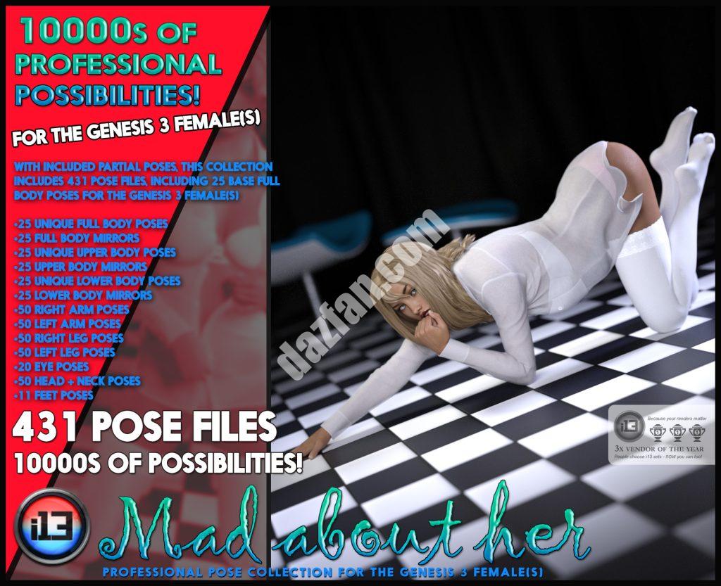 [daz姿势] i13为她为创世纪3女(s)所做的大型组织姿势收集而疯狂-DAZ爱好者