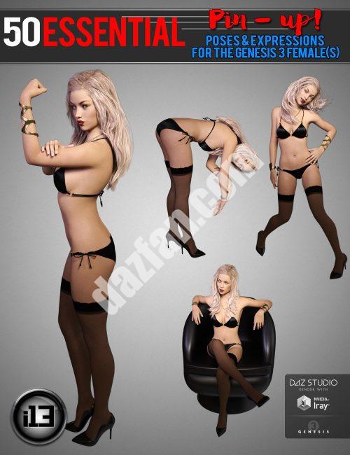 [daz姿势] 50个必不可少的固定姿势和表情-DAZ爱好者