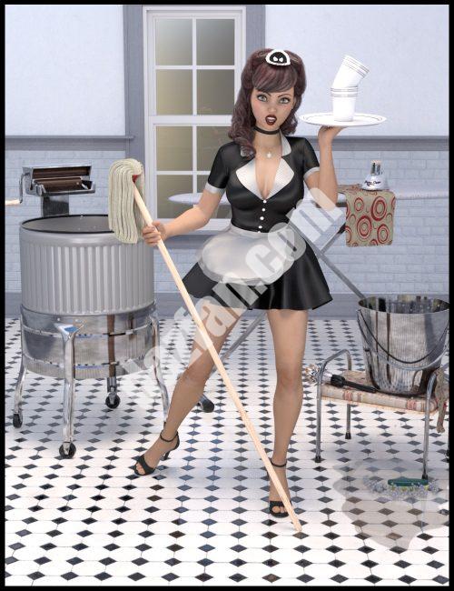 [daz姿势] 梦想清洁的道具和姿势创世纪3的女性(s)-DAZ爱好者