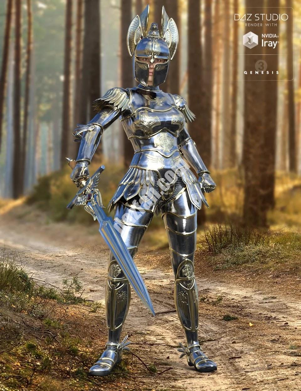 [daz服装] 创世纪3女性天使盔甲-DAZ爱好者