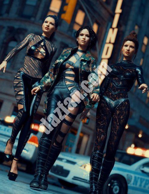 [daz服装] 坏女孩纹理创世纪3女性(s)超级紧身衣-DAZ爱好者