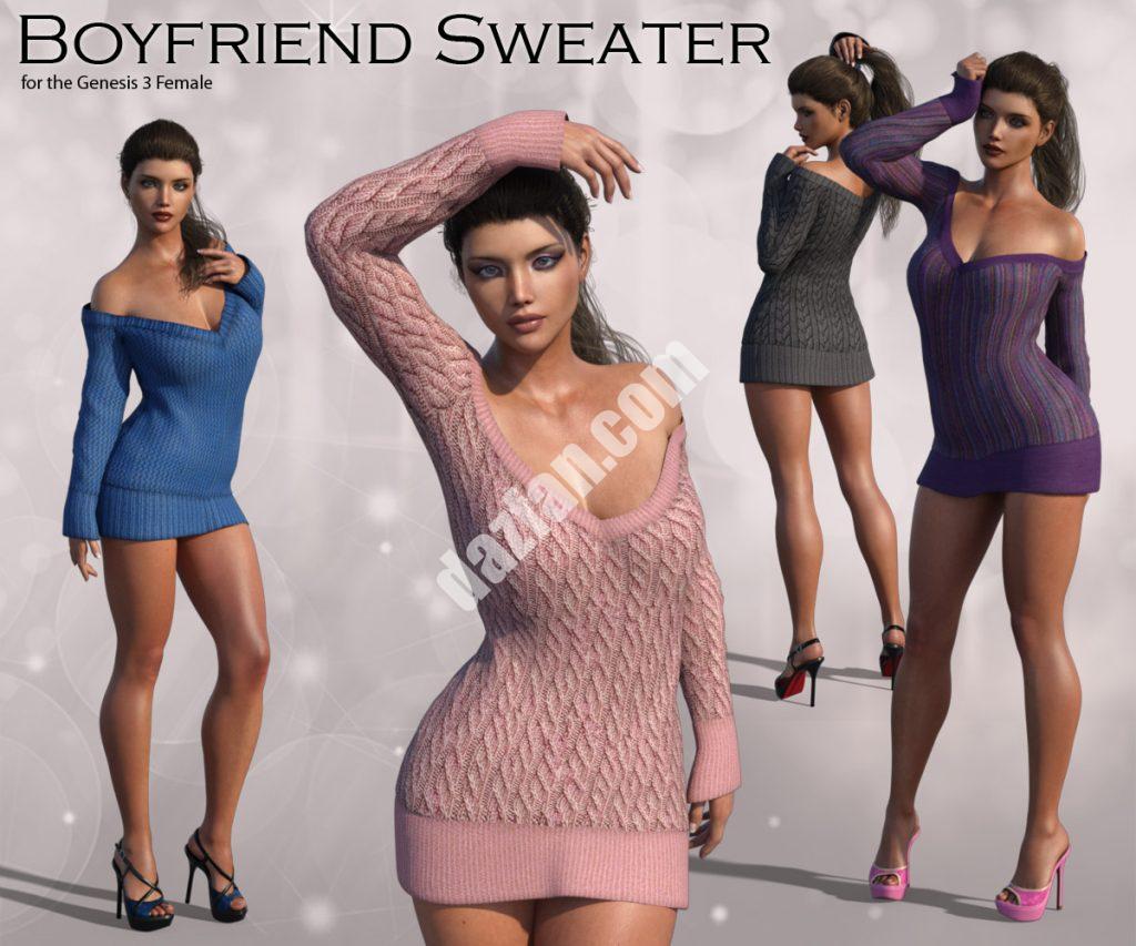 [daz服装] 创世纪3女版男友毛衣-DAZ爱好者