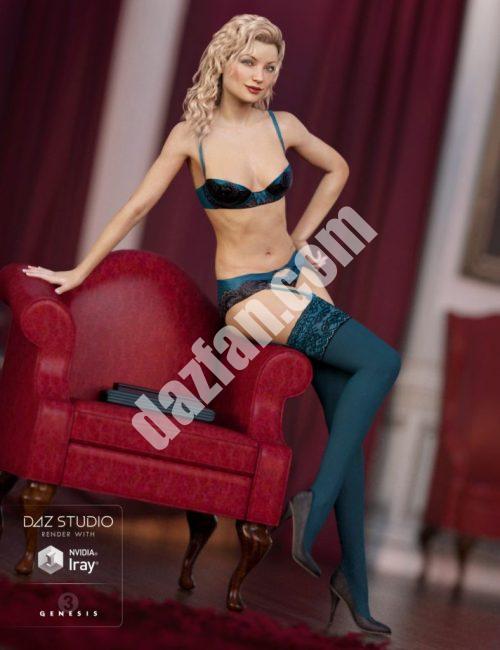 [daz服装] 创世纪3女性胸罩和内裤内衣套装-DAZ爱好者