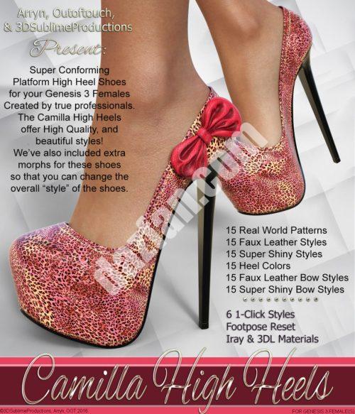 [daz服装] 创世纪3女款Camilla高跟鞋-DAZ爱好者