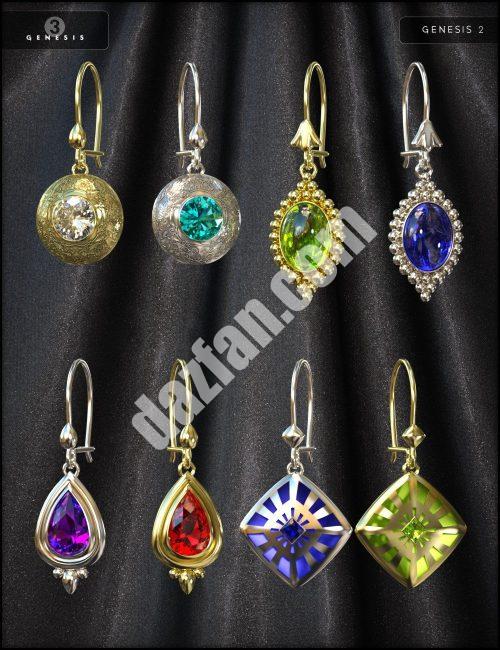 [daz服装] 精致的耳环为创世纪2和3女性(s)-DAZ爱好者