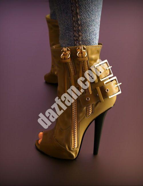 [daz服装] 创世纪3女式双拉链扣靴-DAZ爱好者