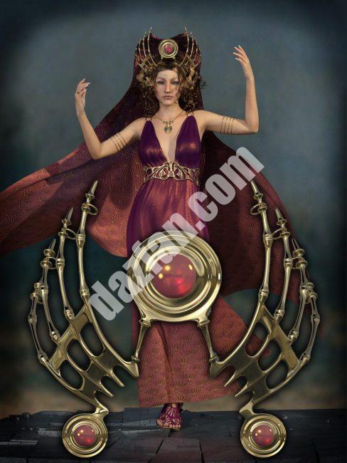 [daz服装] 创世纪3女性的Drusilla头饰-DAZ爱好者