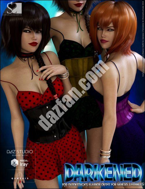 [daz服装] 埃莉诺的深色服装-DAZ爱好者