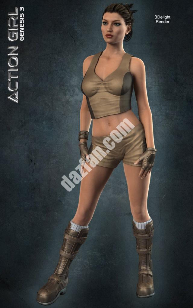 [daz服装] Exnem Action Girl for G3-DAZ爱好者