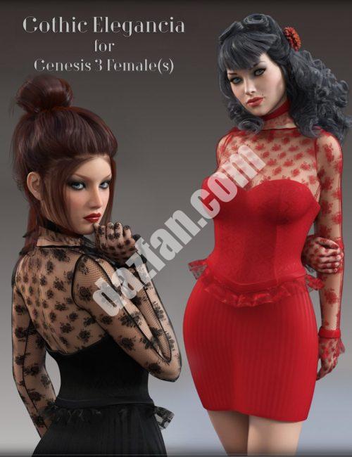 [daz服装] G3F的哥特式优雅-DAZ爱好者