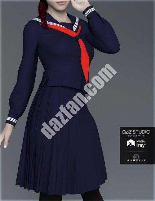 [daz服装] H&C创世纪3女版日本校服B-DAZ爱好者