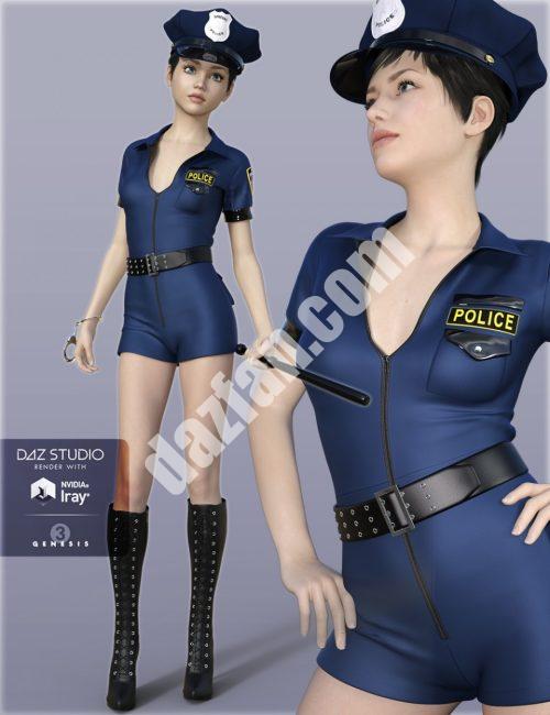 [daz服装] H&C创世纪3女性性感警服-DAZ爱好者