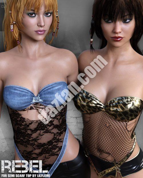 [daz服装] 叛逆的半围巾上衣-DAZ爱好者