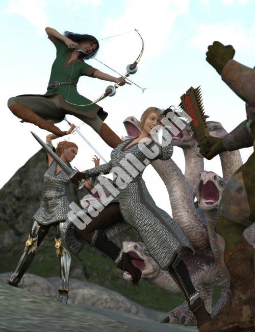 [daz服装] 创世纪3女性的束腰上衣和Maille套装-DAZ爱好者