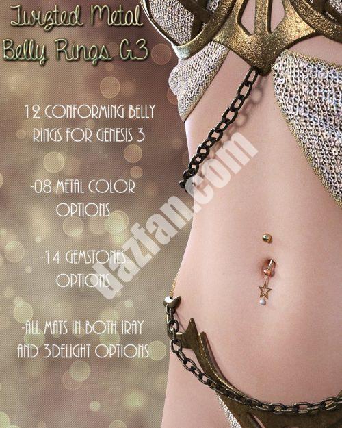 [daz服装] 扭曲金属肚环G3-DAZ爱好者