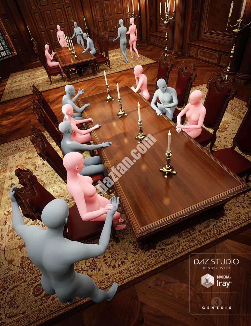 [daz姿势] 巴洛克宏伟对话姿态-DAZ爱好者