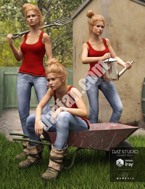 [daz姿势] 在花园中摆姿势-DAZ爱好者