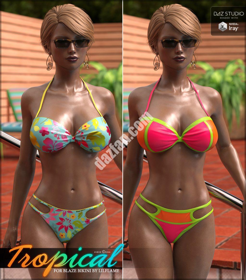 [daz服装] 热带比基尼-DAZ爱好者
