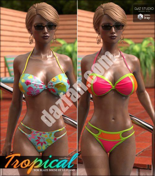 [daz服装] 热带比基尼-DAZ爱好者