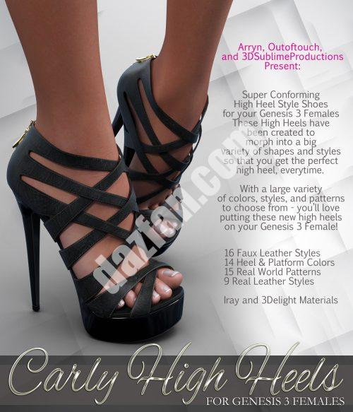 [daz服装] 创世纪3女性版卡莉高跟鞋-DAZ爱好者