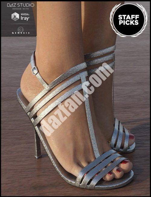 [daz服装] Genesis 3女式系带SanDAl高跟鞋-DAZ爱好者